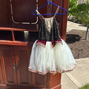 Elegant Kids Dance Costume with Black and White Tulle